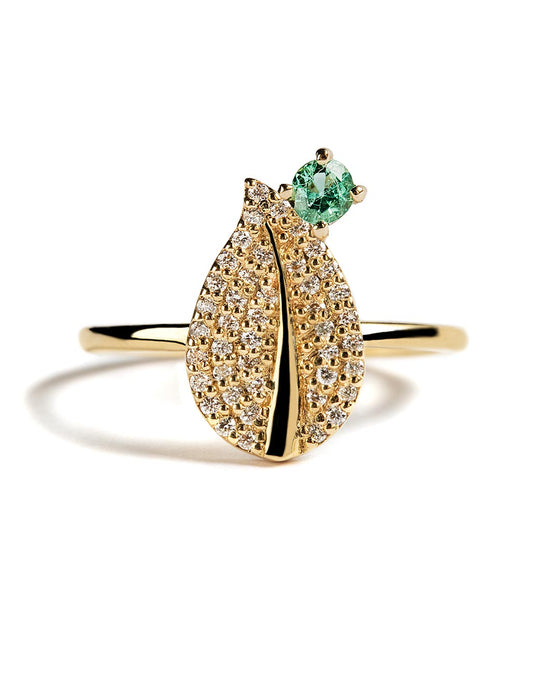 Emerald Lunaria Ring