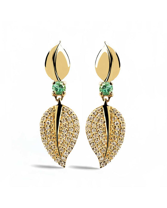 Emerald Lunaria Earrings